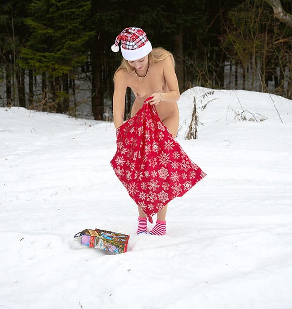 Голая снегурочка с мешком подарков 23 фото